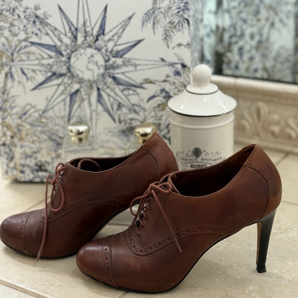 Cole Haan Brown Lace-Up Heels